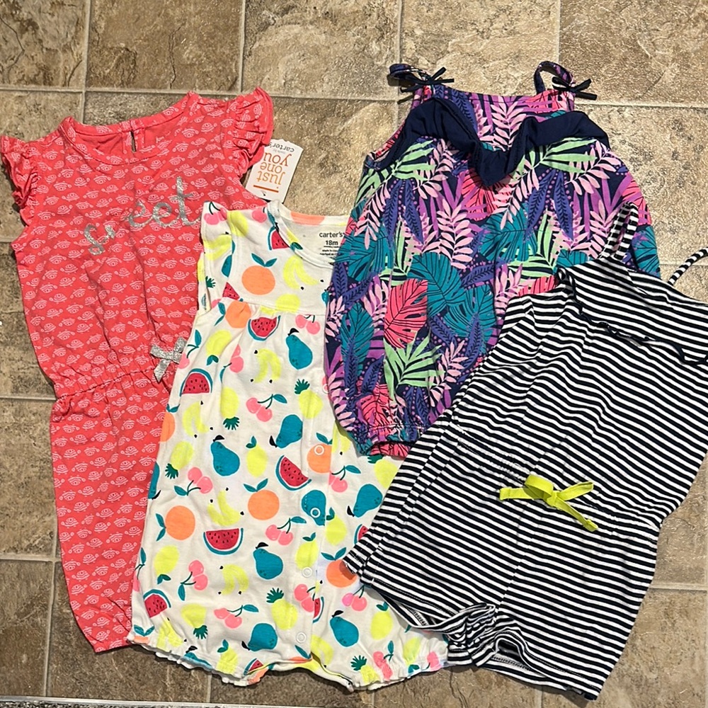 NWT four 18mo rompers